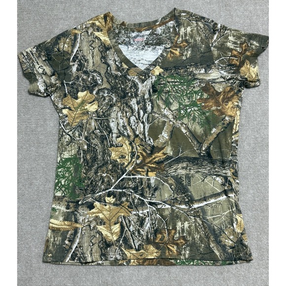 Magellan Outdoors Shirt Womens XL Camo Hunt Gear Realtree Edge‎ Short Sleeve Tee - Picture 1 of 5